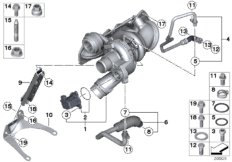 Turbosprężarka ze smarowaniem (11_5018) dla BMW 3' F30 316i Lim ECE