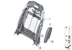 Fotel przedni, rama oparcia (52_3834) dla BMW 7' F01 LCI Hybrid 7 Lim ECE