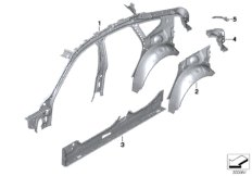 Szkielet boczny, wewn. (41_2233) dla BMW 3' F34 GT LCI 320i Gra ECE
