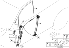Mechanizm szyby drzwi przednich (51_4430) dla BMW 3' E46 318ti Com ECE