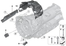 Skrzynia bieg., mocowanie/Elementy dod. (24_1368) dla BMW 4' F32 435iX Cou USA