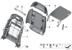Fotel przedni, skł. stolik (52_3838) dla BMW 7' F02 LCI 750Li Lim USA