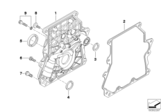 Pokrywa skrzyni łańcuchowej (11_3083) dla MINI Cabrio R52 Cooper S Cabrio USA