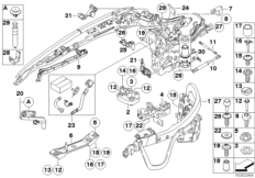 Hardtop, retractable, mounting parts (54_0364) dla BMW 3' E93 LCI 328i Cab USA
