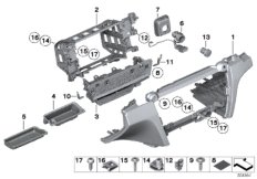 Elementy dod. tablicy przyrządów na dole (51_7099) dla BMW 7' F04 Hybrid Hybrid 7 Lim USA