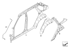 Szkielet boczny, elementy pojed. (41_1739) dla BMW X5 E70 LCI X5 35iX SAV ECE