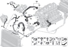 Węże płynu chłodzącego układu chłodzenia (17_0692) dla BMW 3' E93 LCI 335i Cab ECE