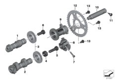 Wałek rozrządu, kółko, wałek pośredni (11_5220) dla BMW R 1200 RT (0A03, 0A13) ECE