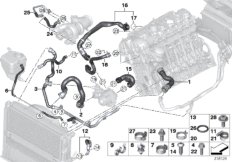 Węże płynu chłodzącego układu chłodzenia (17_0714) dla BMW 3' E91 LCI 335i Tou ECE