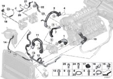 Węże płynu chłodzącego układu chłodzenia (17_0719) dla BMW 1' E82 M Coupé Cou USA