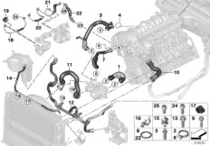 Węże płynu chłodzącego układu chłodzenia (17_0720) dla BMW 3' E90 335i Lim USA