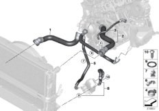 Węże płynu chłodzącego układu chłodzenia (17_0721) dla BMW 3' E90 LCI 320d Lim ECE