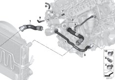 Węże płynu chłodzącego układu chłodzenia (17_0724) dla BMW 3' E92 LCI 330xd Cou ECE