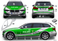 Oklejenie dla policji i karetki (51_8848) dla BMW 3' F31 316d Tou ECE