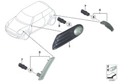 Direction indicator/side-marker lamp (63_0995) dla MINI R56 LCI Cooper S 3-drzwiowy ECE