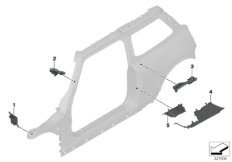 Przegrody profili pustych ramy bocznej (41_2301) dla MINI F56 Cooper S 3-drzwiowy USA