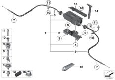 Hamulec postojowy/Jednostka nastawcza (34_1701) dla BMW 7' F01 LCI Hybrid 7 Lim ECE