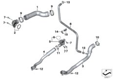 Węże płynu chłodzącego układu chłodzenia (17_0591) dla BMW K 1600 GTL 17 (0F02, 0F12) ECE