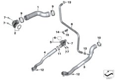 Węże płynu chłodzącego układu chłodzenia (17_0591) dla BMW K 1600 GTL Excl. (0603, 0613) ECE