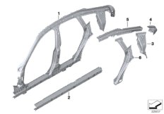 Szkielet boczny, środek (41_2232) dla BMW 4' F36 Gran Coupé 420dX Gra ECE