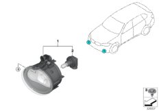 Lampa przeciwmgłowa (63_1481) dla BMW X5 F15 X5 25dX SAV ECE