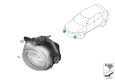 Reflektory przeciwmgielne LED (63_1482) dla BMW X5 F15 X5 30dX SAV ECE