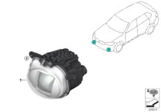 Reflektor oświetlenia kierunkowego (63_1483) dla BMW X5 F15 X5 40eX SAV ECE