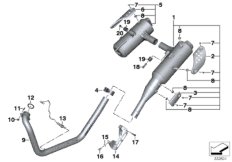 Części układu wydechowego z mocowaniem (18_0407) dla BMW G 650 GS 11 (0188,0189) ECE