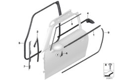 Osłony i uszczelki drzwi przednich (51_9299) dla MINI Cabrio F57 Cooper D Cabrio ECE