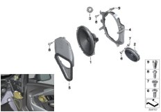 Elementy pojedyncze głośnika z przodu (65_2505) dla BMW i i3 I01 i3 60Ah Rex Meg ECE