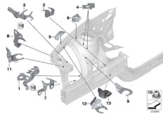 Konstrukcja przednia, uchwyt prawy (41_2142) dla BMW 1' F21 LCI 118i 3-d ECE