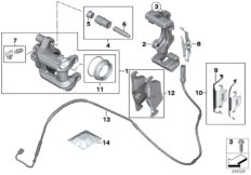 Hamulec tył-okładzina-czujnik (34_2271) dla BMW 1' F21 LCI 120i 3-d ECE
