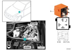 Przekaźnik pompy hydraulicznej SMG K5360 (61_3420) dla BMW 3' E46 M3 CSL Cou ECE