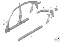 Szkielet boczny, środek (41_2190) dla BMW 3' F30 325d Lim ECE