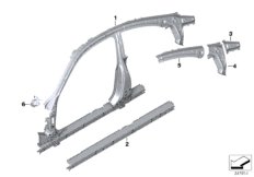 Szkielet boczny, środek (41_2251) dla BMW 4' F32 420d Cou ECE