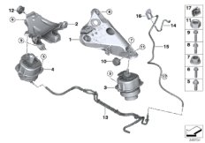 Zawieszenie silnika (22_0196) dla BMW X6 F16 X6 M50dX SAC ECE