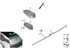 Elementy anteny (65_2547) dla BMW i i3 I01 LCI i3 120Ah Meg ECE