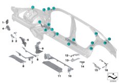Przegrody profili pustych ramy bocznej (41_2366) dla BMW X5 F15 X5 25d SAV ECE