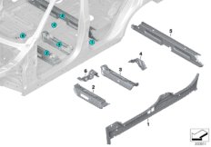 Elementy podłogi, tylne wewnętrzne (41_1741) dla BMW X5 F15 X5 35iX SAV ECE