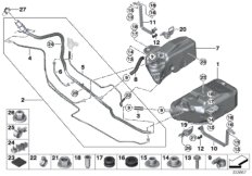 Zbiornik SCR / elem. dod. / przewody (16_0910) dla BMW 5' F10 LCI 535dX Lim ECE