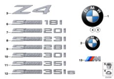 Emblematy / Ciągi napisów (51_7504) dla BMW Z4 E89 Z4 35i Roa USA