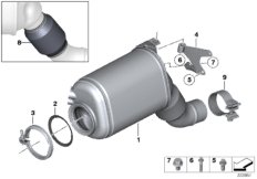 Katalizator/Przeciwpyłk. filtr paliwowy (18_0811) dla BMW 5' F07 GT 530d Gra ECE