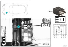 Przekaźnik reflekt. przeciwmgielnych K47 (61_3639) dla MINI R53 Cooper S 3-drzwiowy USA