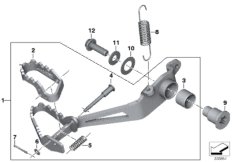 Dźwignia hamulca nożnego regulowana (35_0396) dla BMW R 1200 GS Adve. (0A32) THA