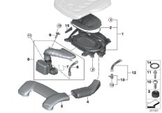 Tłumik szmerów ssania/wkład filtra/HFM (13_1560) dla BMW X5 F15 X5 25d SAV IND