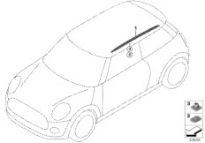 Doposażenie w reling dachowy (03_1496) dla MINI F56 Cooper 3-drzwiowy ECE