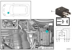 Przekaźnik wycieraczek 2 K37 (61_3688) dla MINI Cabrio R57 LCI Cooper D 1.6 Cabrio ECE