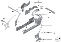 Szkielet boczny (41_2393) dla BMW 2' F23 LCI M240i Cab ECE