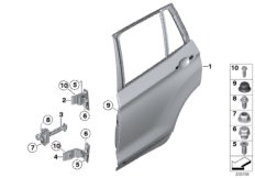 Tylne drzwi - zawias/hamulec drzwi (41_2112) dla BMW X3 F25 X3 28iX SAV RUS