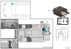 Przekaźnik oczyszczania reflektorów K6 (61_3744) dla MINI Clubman R55 LCI Cooper D 2.0 Clubman ECE